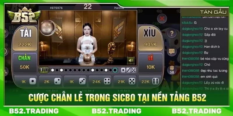Cược chẵn lẻ trong sicbo tại nền tảng B52